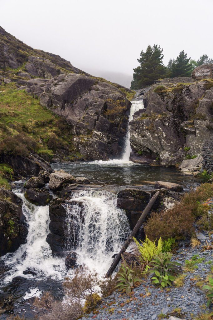 Double Waterfall flowing into a pool and down another drop
