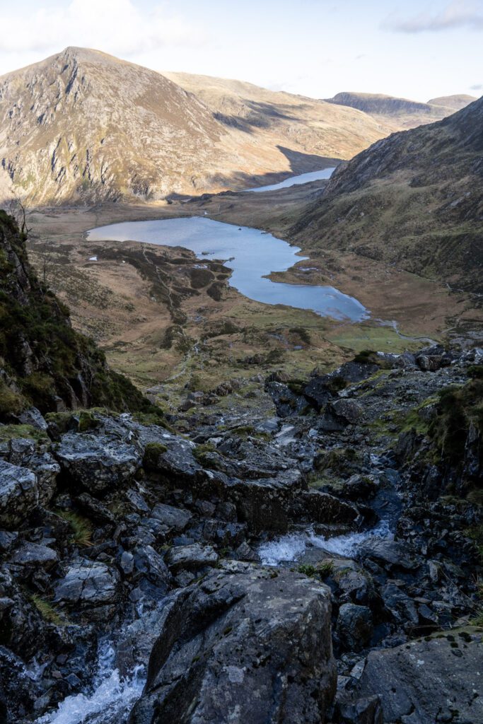 Llyn Idwal view from devils Kitchen and towards Pen Yr Ole Wen
