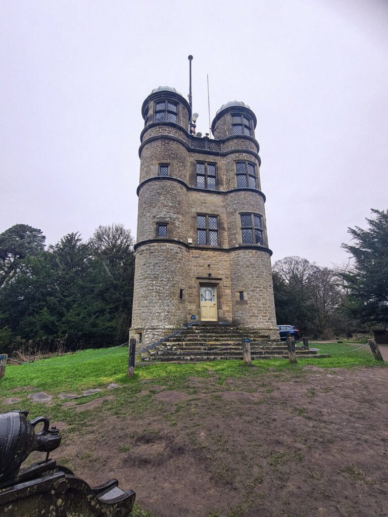 Chatsworth hunting tower standing proud on the hill