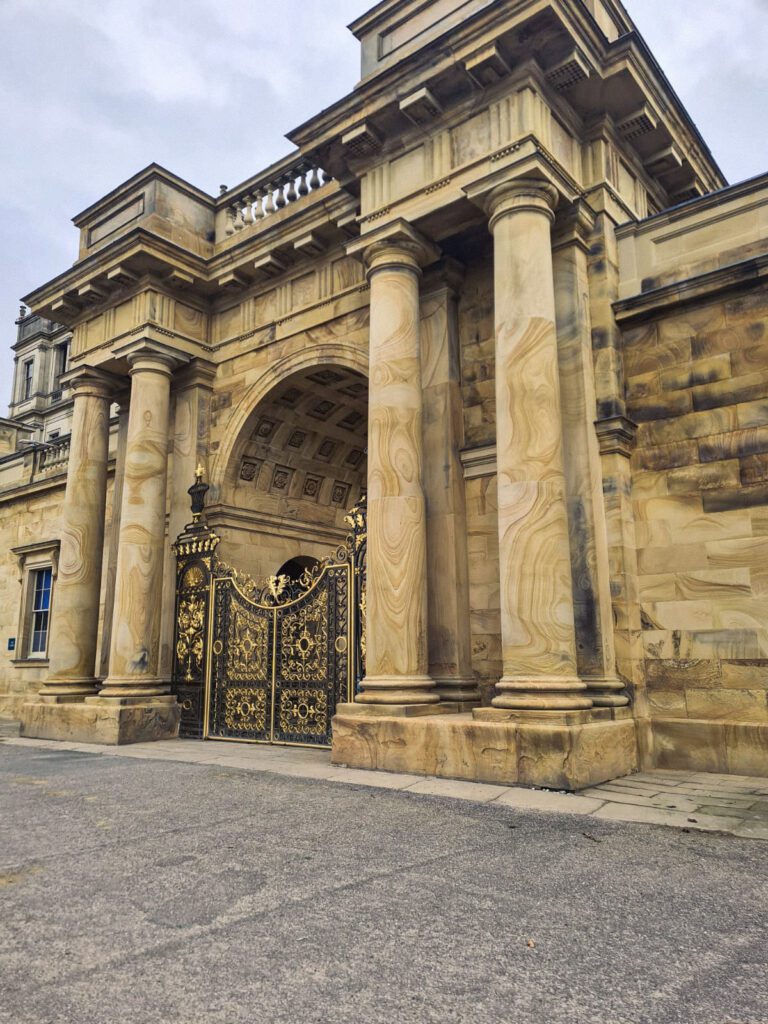 Chatsworth House grand and gold plated front gates