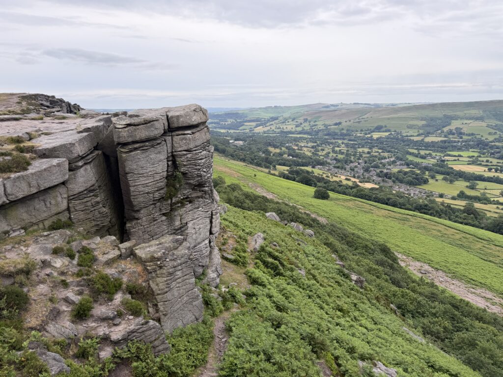 Views over Bamford from Bamford Edge