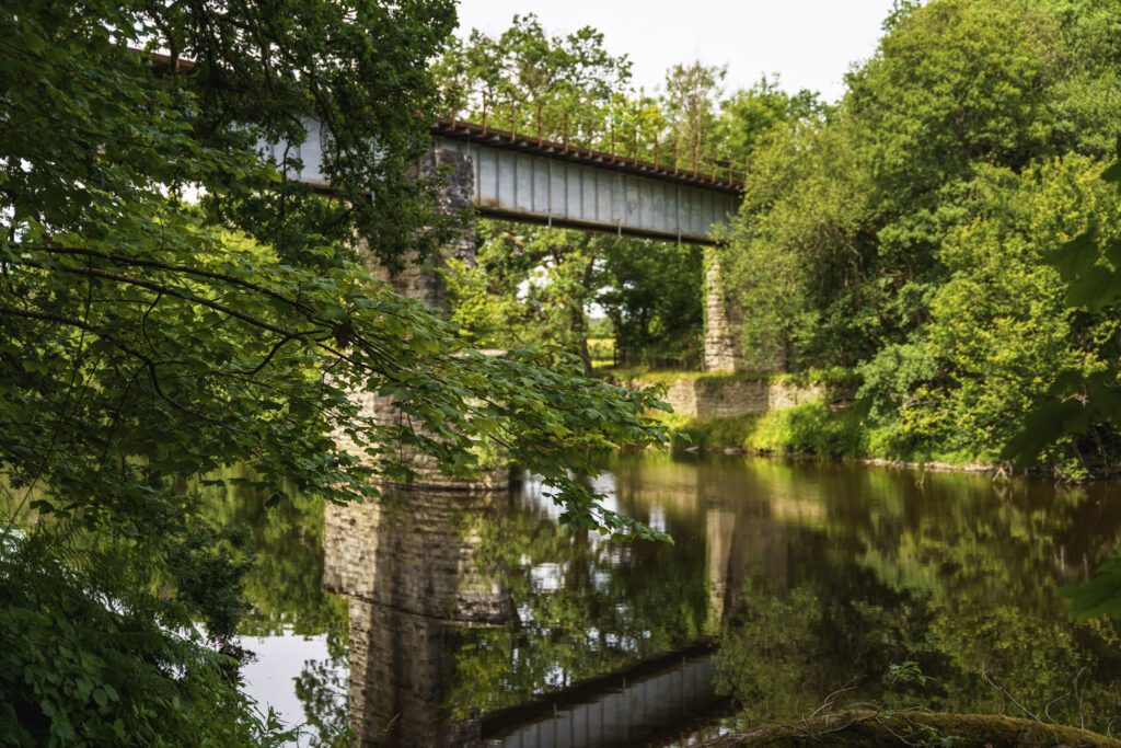 Industrial looking bridge over the river wye