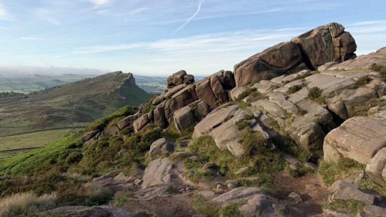 The Roaches looking towards Hen Cloud on a summers day