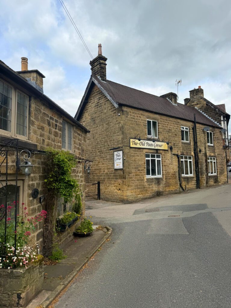 The Old poets Corner, Ashover on the corner with a stone cottage