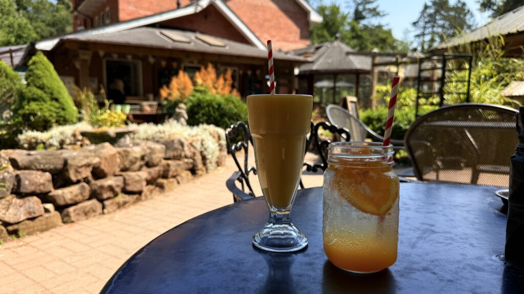 Two summer drinks from ramblers retreat in Dimmingsdale Wood