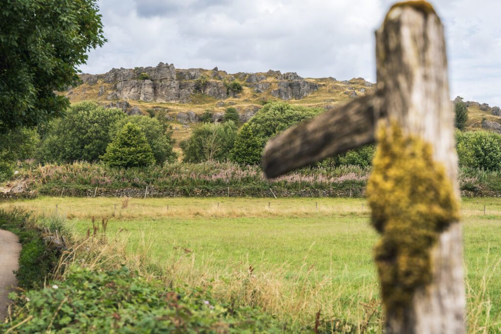 Harboro Rocks as seen from the footpath