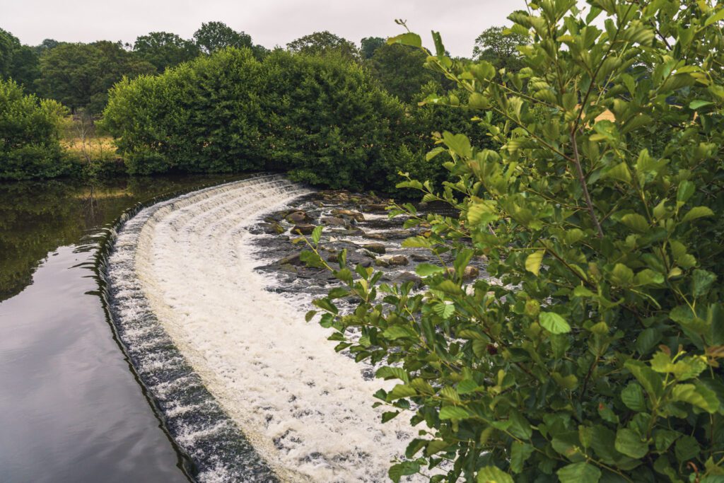 River Derwent weir on the Chatsworth estate
